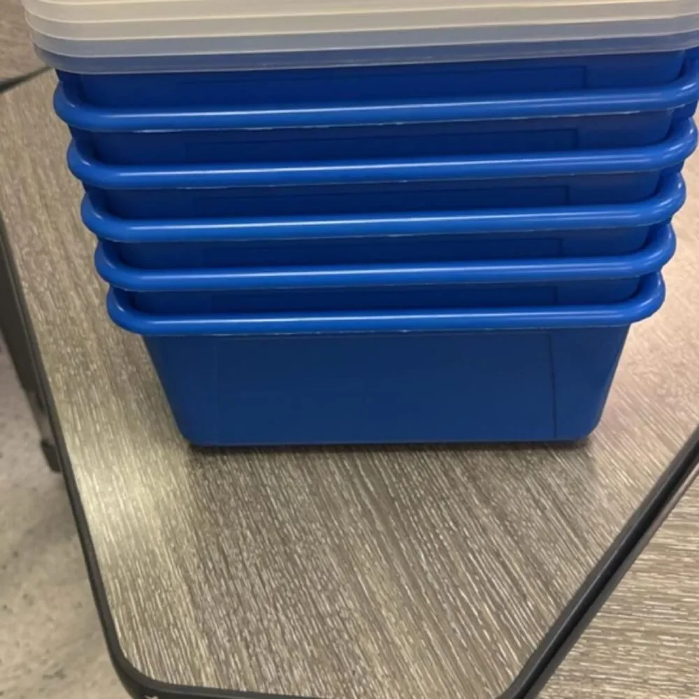 Storex Blue Storage Bins with Lids